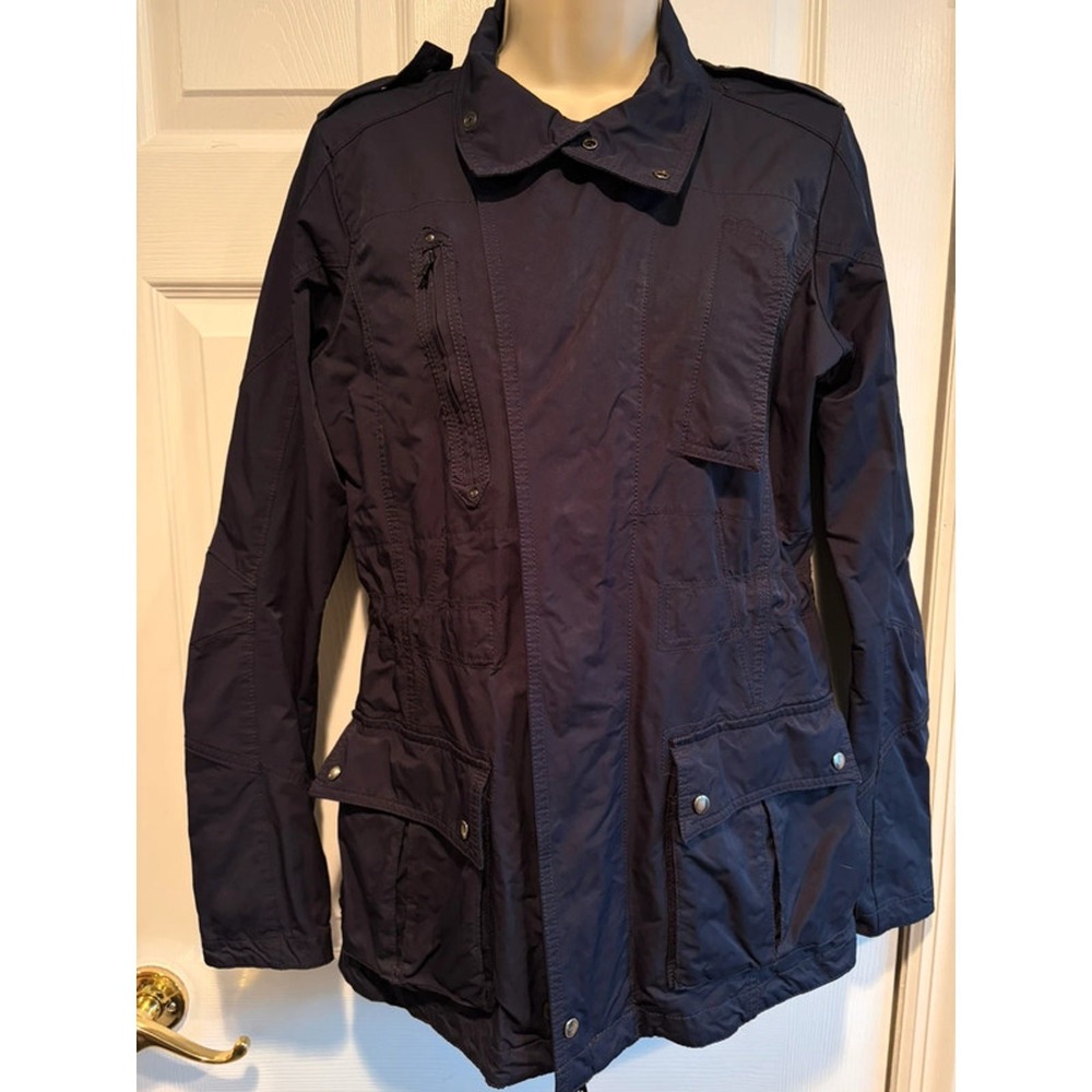 Victorinox Jacket Women S Navy Utility Field Coat Zip Snap Military Chic